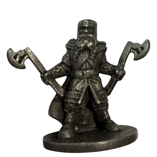 Vintage pewter dwarf warrior - pewter,