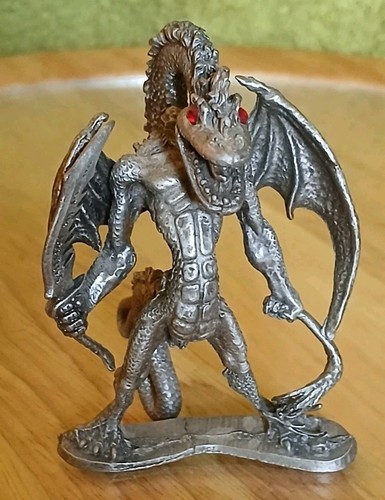 Vintage pewter winged warrior - pewter,